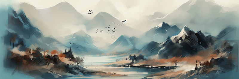 中国山水水墨画壮观背景,插画/手绘图,插画/手绘图库,插画/手绘图下载,插画/手绘